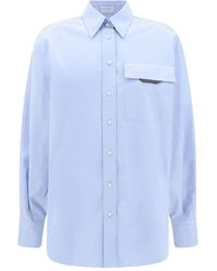 Brunello Cucinelli - Shiny Detail Cotton Shirt With Pocket - Lyst