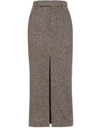 Brunello Cucinelli - Wool Blend Pencil Skirt - Lyst