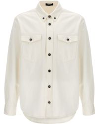 Versace - Denim Overshirt Shirt, Blouse - Lyst