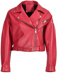 Wanan Touch - Stella Jacket In Red Lambskin Leather - Lyst