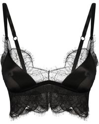 Dolce & Gabbana - Silk Bra With Lace Inserts - Lyst