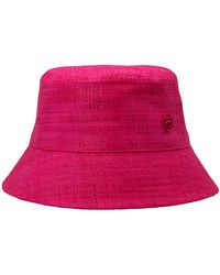 Ruslan Baginskiy - Logo Straw Bucket Hat Cappelli Fucsia - Lyst