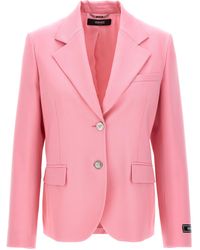 Versace - Single-Breasted Blazer Blazer And Suits Rosa - Lyst