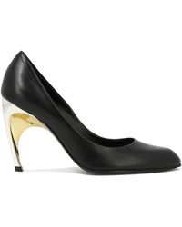 Alexander McQueen - Leather Décolleté With Signature And Armadillo Heel For - Lyst