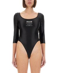 Versace Jeans Couture - Bodysuit With Logo Print - Lyst