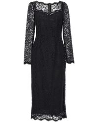 Dolce & Gabbana - Lace Dress Abiti Nero - Lyst