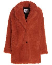 MSGM - Single Breast Fake Fur Coat - Lyst