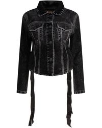 Balenciaga - Denim Jacket With Laces - Lyst