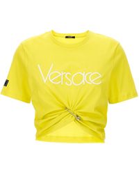 Versace - Logo Crop T Shirt Giallo - Lyst