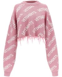 Vetements - Monogram Cropped Sweater Sweater, Cardigans - Lyst