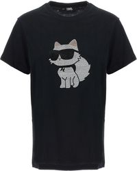 Karl Lagerfeld - Ikonik 2,0 Choupette T Shirt Nero - Lyst