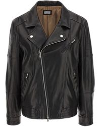 Brunello Cucinelli - Leather Nail Casual Jackets, Parka - Lyst
