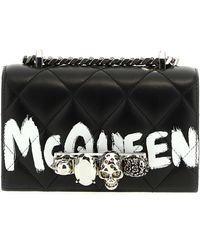 Alexander McQueen - Mini Jewelled Satchel Borse A Tracolla Bianco/Nero - Lyst