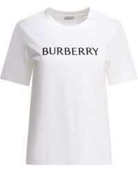 Burberry - Cotton T-Shirt With Logo T-Shirts - Lyst