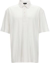 Zegna - Linen Polo Shirt Felpe Bianco - Lyst