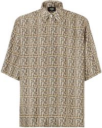 Fendi - Silk Shirt With Braided Ff Motif - Lyst