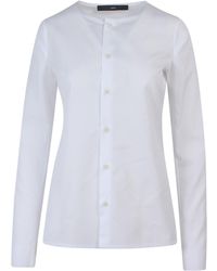 SAPIO - Cotton Shirt With Side Slits - Lyst