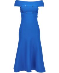 McQueen - Embellished Cutout Off-the-shoulder Stretch-knit Midi Dress - Lyst