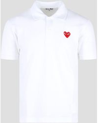 COMME DES GARÇONS PLAY - Eyes Heart Patch Polo Shirt - Lyst
