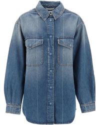 Closed - Denim Overshirt Made Of Recycled Cotton Blend - Lyst