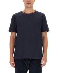 Paul Smith - T-Shirt Con Collo Stripes Logo - Lyst