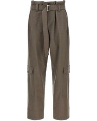 Brunello Cucinelli - Cargo Pantaloni Grigio-Donna - Lyst
