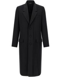 Fendi - Crepe Wool Coat Trench E Impermeabili Nero-Uomo - Lyst