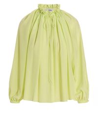 Lanvin - Elegant Silk Blouse With High Collar - Lyst