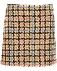 MSGM - Tweed Skirt Gonne Multicolor - Lyst