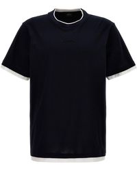 Brioni - Logo Embroidery T Shirt Blu - Lyst