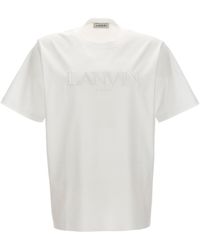 Lanvin - Logo Embroidery T Shirt Bianco - Lyst