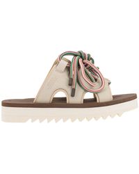 Suicoke - Rounded Toe Leather Lace-up Sandals - Lyst