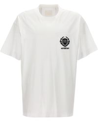 Givenchy - Logo Embroidery T Shirt Bianco - Lyst