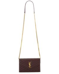 Saint Laurent - Portafoglo "Envelope Cassandre" Con Catena - Lyst