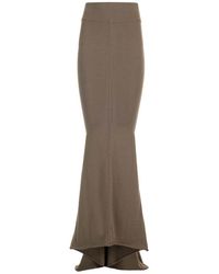 Rick Owens - Taupe Knit Midi Skirt Dresses - Lyst