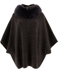 Giovi - Wool And Cashmere Poncho Coats - Lyst
