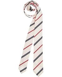 Thom Browne - Classic Ivory Tie With And Stripes - Lyst