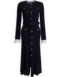Self-Portrait - Viscose Knit Midi Dress Abiti Blu-Donna - Lyst