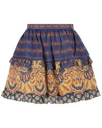 Valentino Garavani - Printed Linen Skirt - Lyst