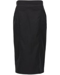 N°21 - Longuette Skirt Gonne Nero - Lyst