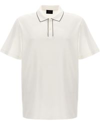 Brioni - Logo Embroidery Shirt Polo Bianco - Lyst