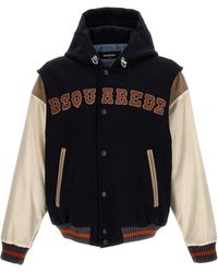 DSquared² - Layered Hooded Varsity Jacket - Lyst