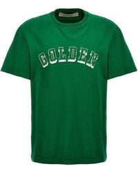 Golden Goose - Logo Print T Shirt Verde - Lyst