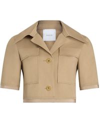 Patou - Short-Sleeved Cotton Cropped Jacket - Lyst