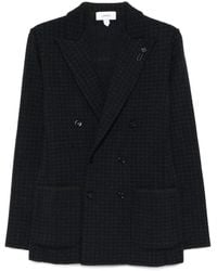 Lardini - Double-Breasted Jacket With Houndstooth Pattern - Lyst
