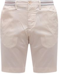 NUGNES 1920 - Cotton Blend Bermuda Shorts With Elastic Waistband - Lyst