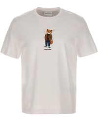 Maison Kitsuné - Dressed Fox T Shirt Bianco - Lyst