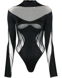 Mugler - Bodysuit With Insert Design - Lyst