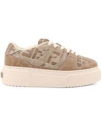 Fendi - Match Canvas And Suede Low-Top Sneakers-Donna - Lyst