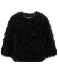 Yves Salomon - Feather-Covered Jacket With Silk Lining And Cropped Design - Lyst